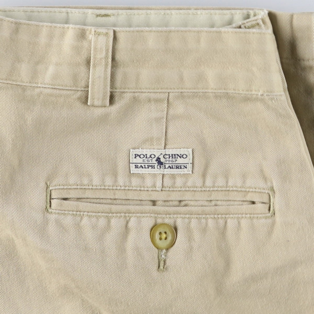 Ralph Lauren Polo Ralph Lauren Two-pleat Chino Pants for Men, W34 equivalent cotton Beige type Vintage Second Hand