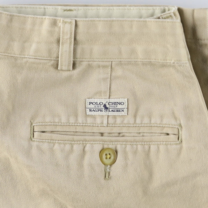 Ralph Lauren Polo Ralph Lauren Two-pleat Chino Pants for Men, W34 equivalent cotton Beige type Vintage Second Hand