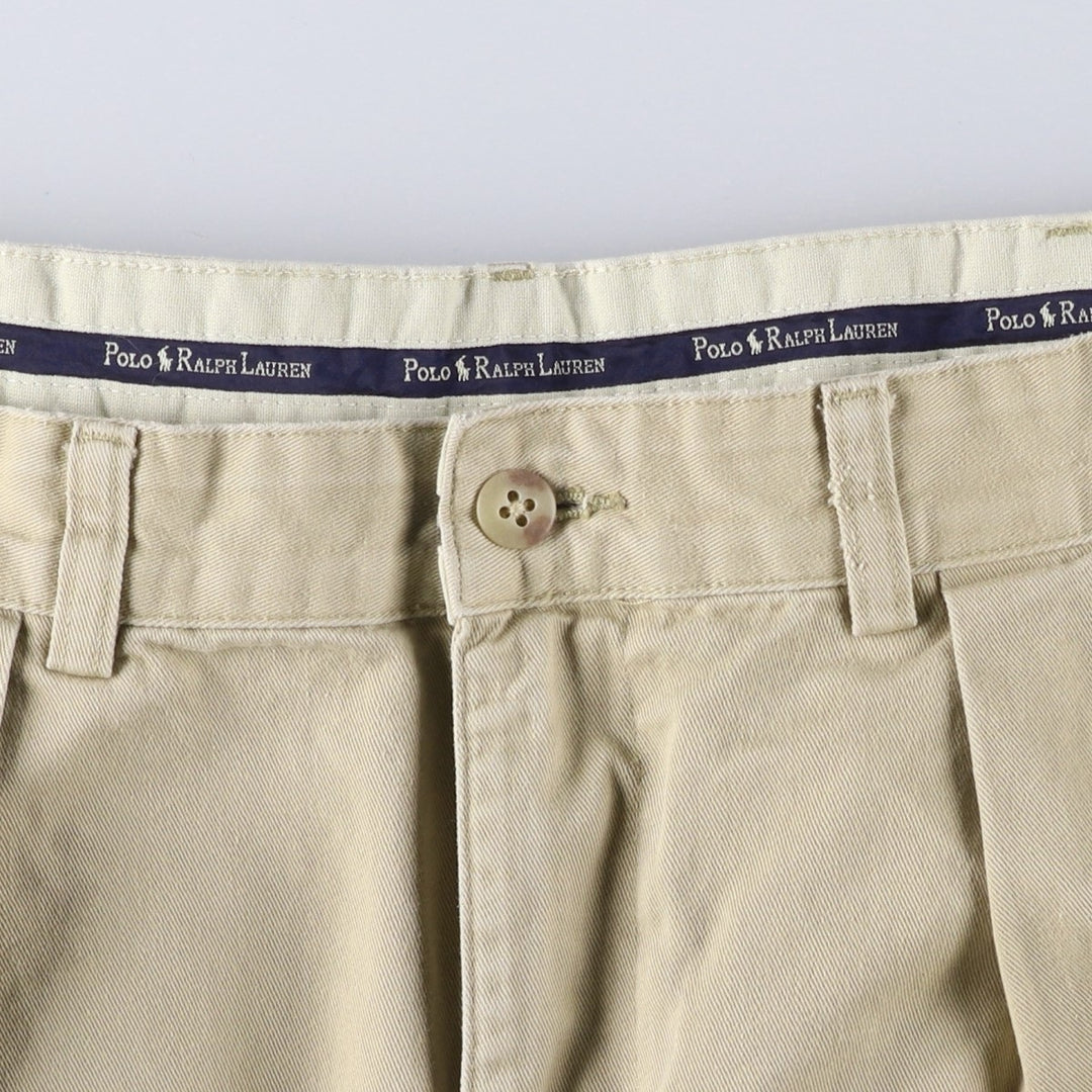 Ralph Lauren Polo Ralph Lauren Two-pleat Chino Pants for Men, W34 equivalent cotton Beige type Vintage Second Hand