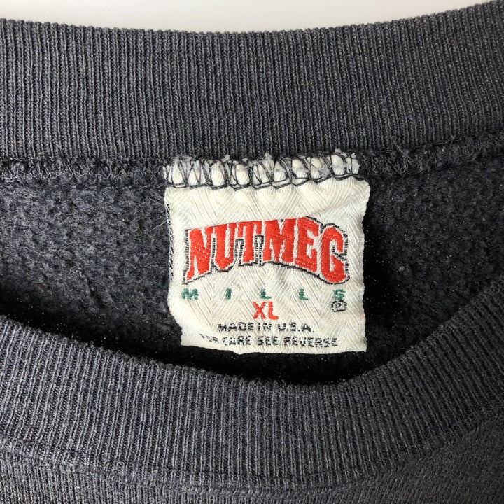 Vintage '90'S Nutmeg NFL Miami Dolphins Print Sweatshirt, Made in USA, Men's Size XL cotton black type Vintage Second Hand