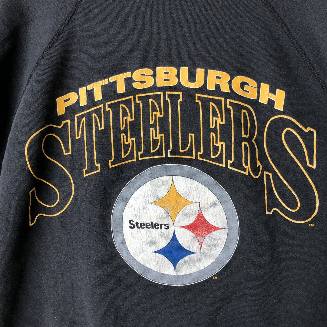 Vintage 1990'S Jostens NFL Pittsburgh Steelers Print Sweatshirt, Made in USA, Men's XXL polyester black type Vintage Second Hand