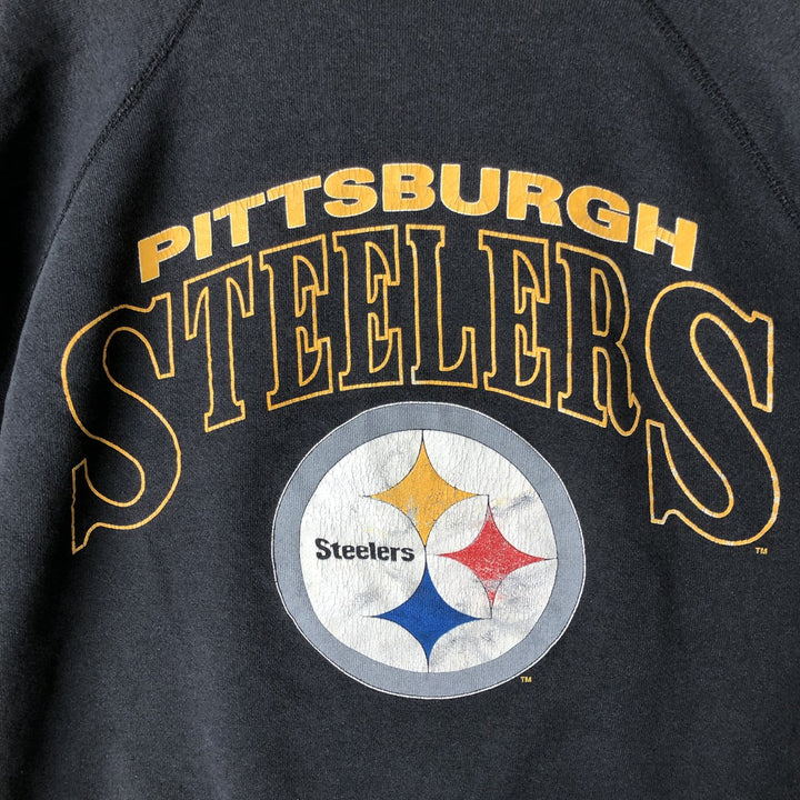 Vintage 1990'S Jostens NFL Pittsburgh Steelers Print Sweatshirt, Made in USA, Men's XXL polyester black type Vintage Second Hand