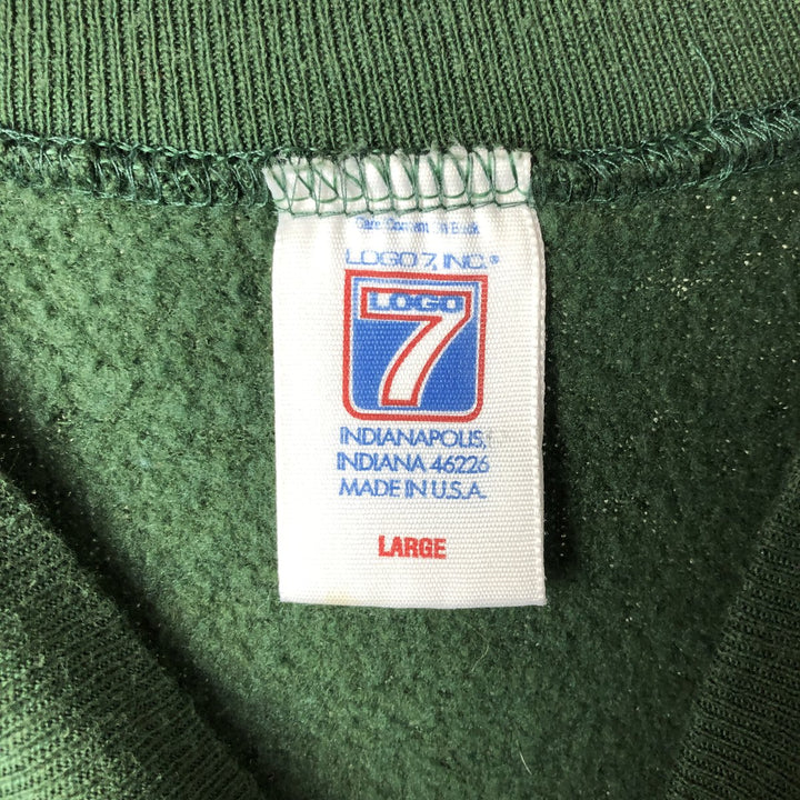 Vintage 90'S NFL Green Bay Packers Logo 7 Print Sweatshirt, Made in USA, Men's Size L cotton Green type dark green Vintage Second Hand