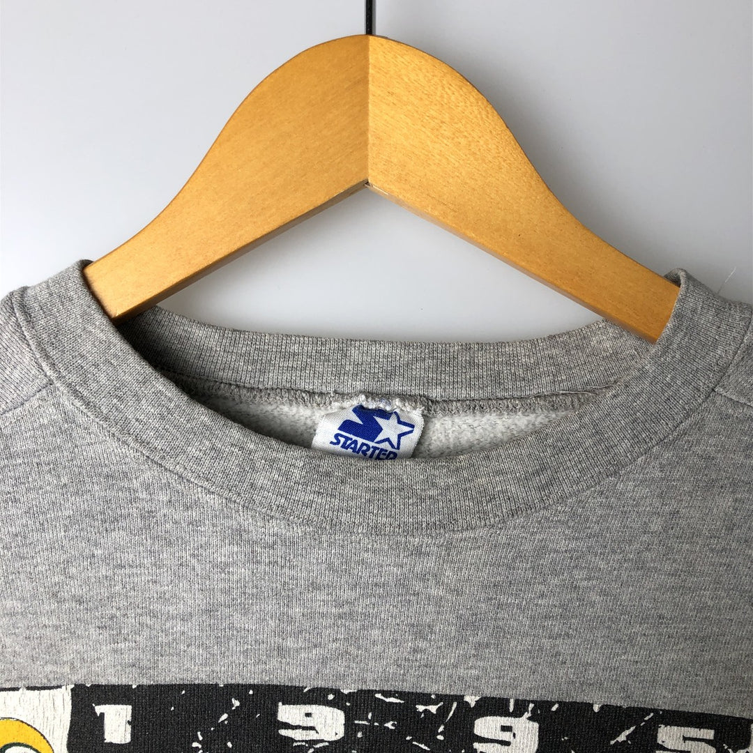 Vintage '90'S Starter NFL Green Bay Packers Printed Sweatshirt, Made in USA, Men's Size L cotton gray type Vintage Second Hand