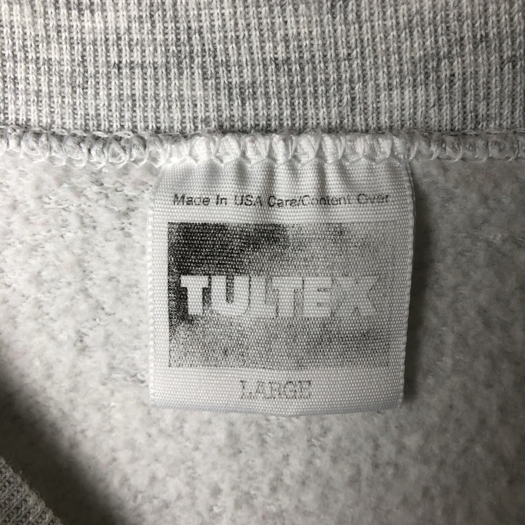 Vintage 90'S Tartex triple-print college character sweatshirt, made in the USA, men's size L cotton gray type Vintage Second Hand