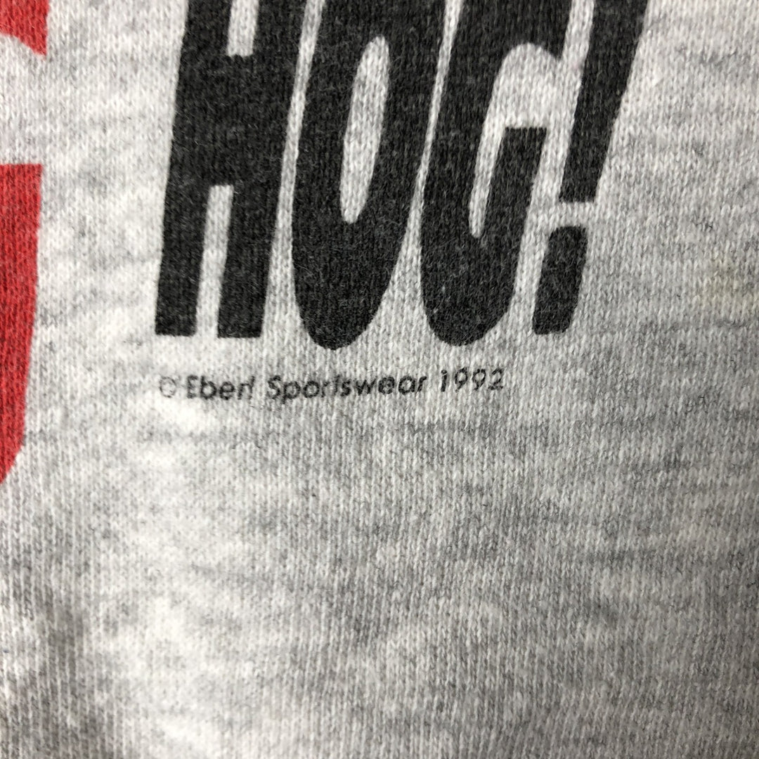 Vintage 90'S Tartex triple-print college character sweatshirt, made in the USA, men's size L cotton gray type Vintage Second Hand