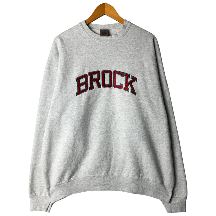 90'S Fruit of the Loom College Sweatshirt, Made in USA, Men's XL, Vintage cotton gray type Vintage Second Hand