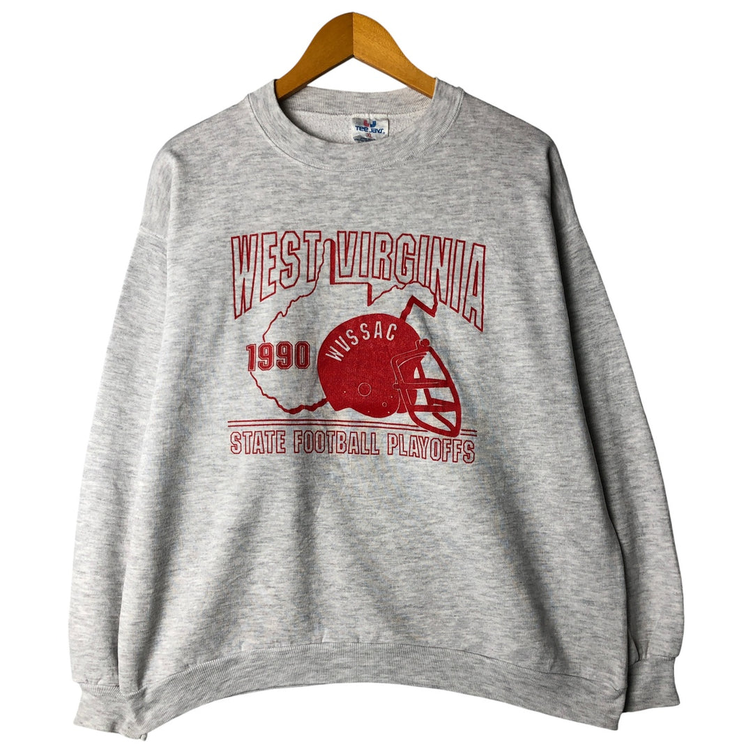 Vintage 90'S Tee Jays college sweatshirt, made in the USA, men's size XL polyester gray type Vintage Second Hand