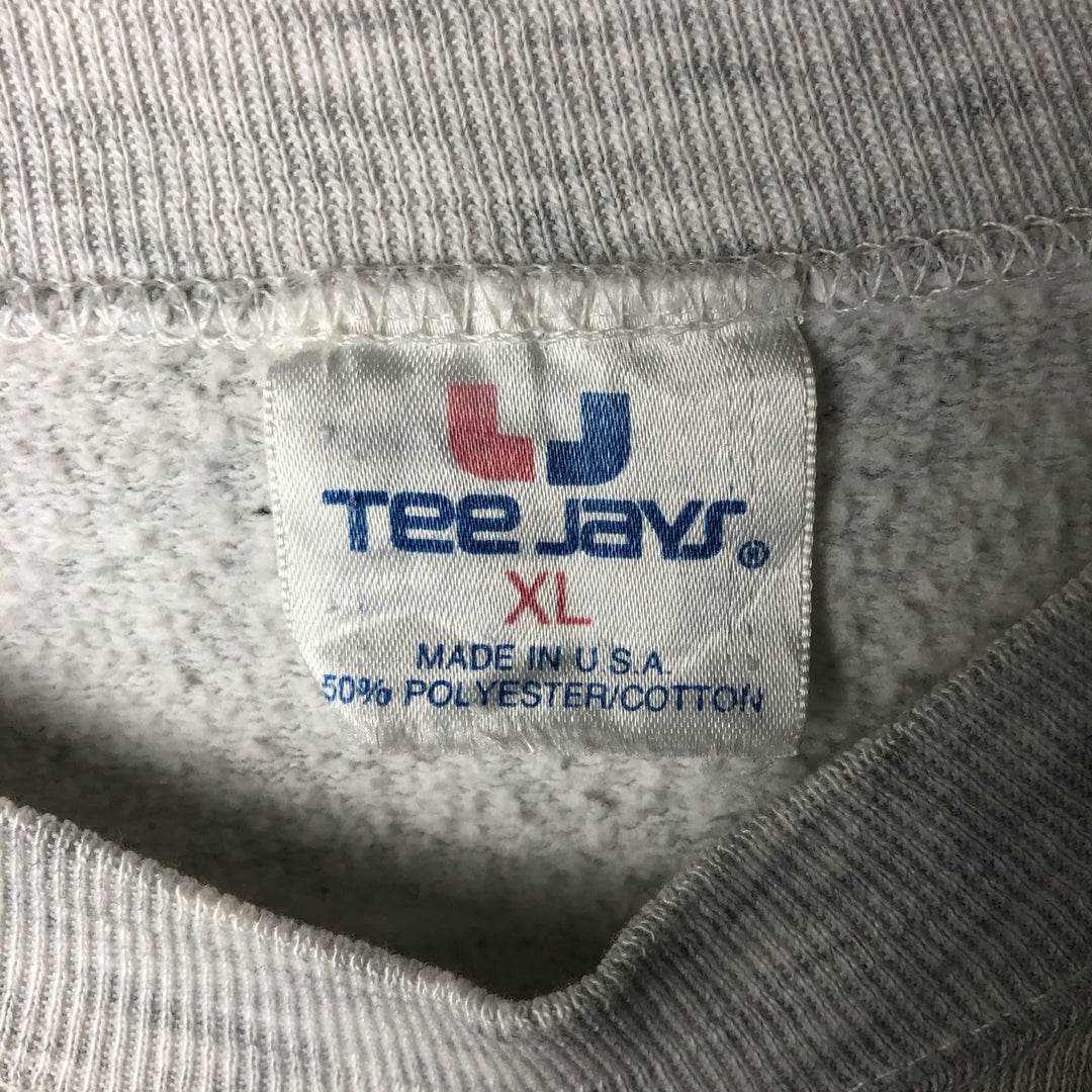 Vintage 90'S Tee Jays college sweatshirt, made in the USA, men's size XL polyester gray type Vintage Second Hand