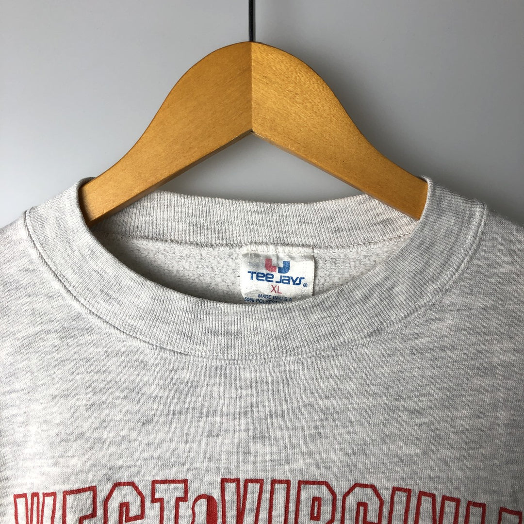Vintage 90'S Tee Jays college sweatshirt, made in the USA, men's size XL polyester gray type Vintage Second Hand