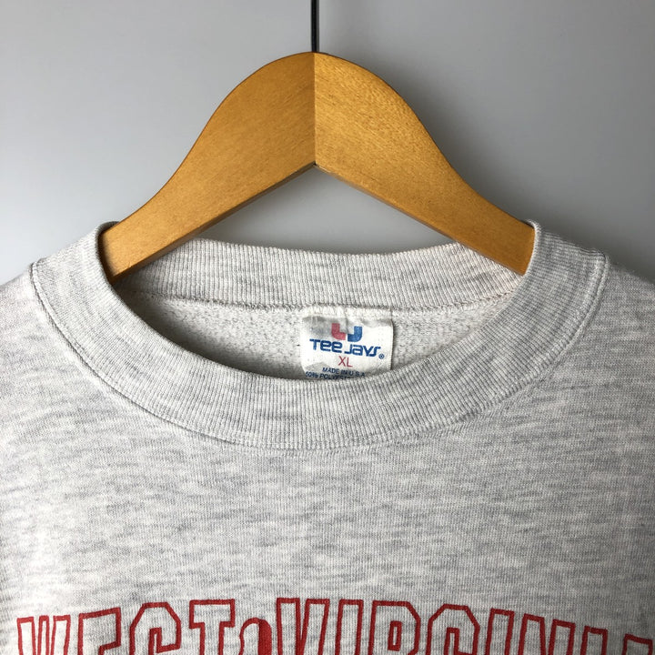 Vintage 90'S Tee Jays college sweatshirt, made in the USA, men's size XL polyester gray type Vintage Second Hand