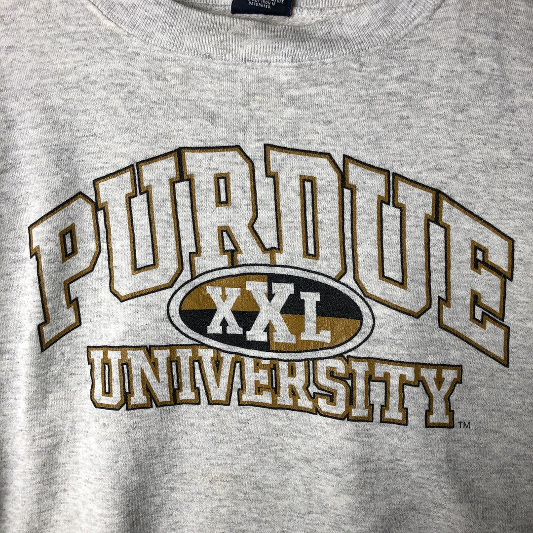 90'S JanSport Purdue University 3-Panel Print College Sweatshirt, Made in USA, Men's XL polyester gray type Vintage Second Hand