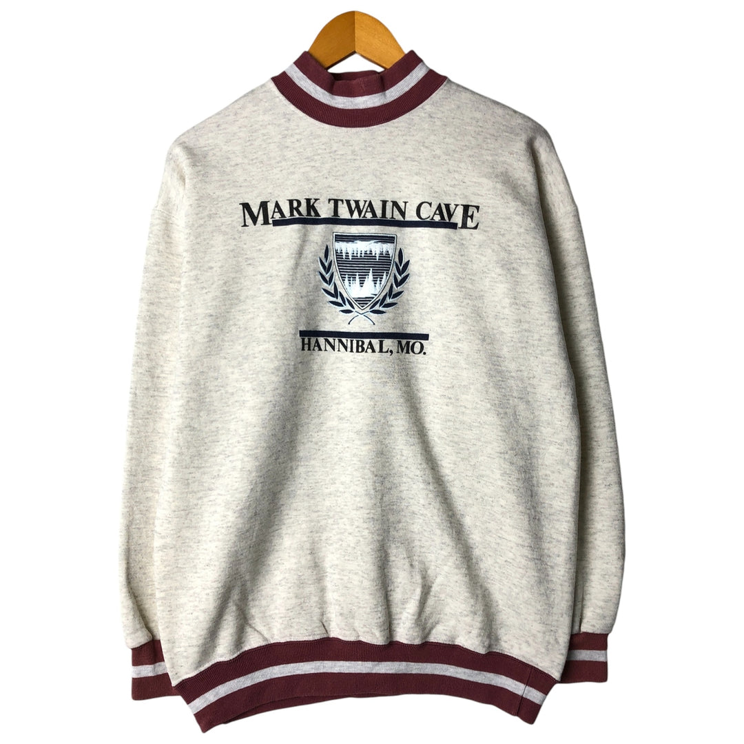 Vintage '90'S SIGNAL SPORTS mock neck print sweatshirt, made in the USA, men's size XL cotton gray type Vintage Second Hand
