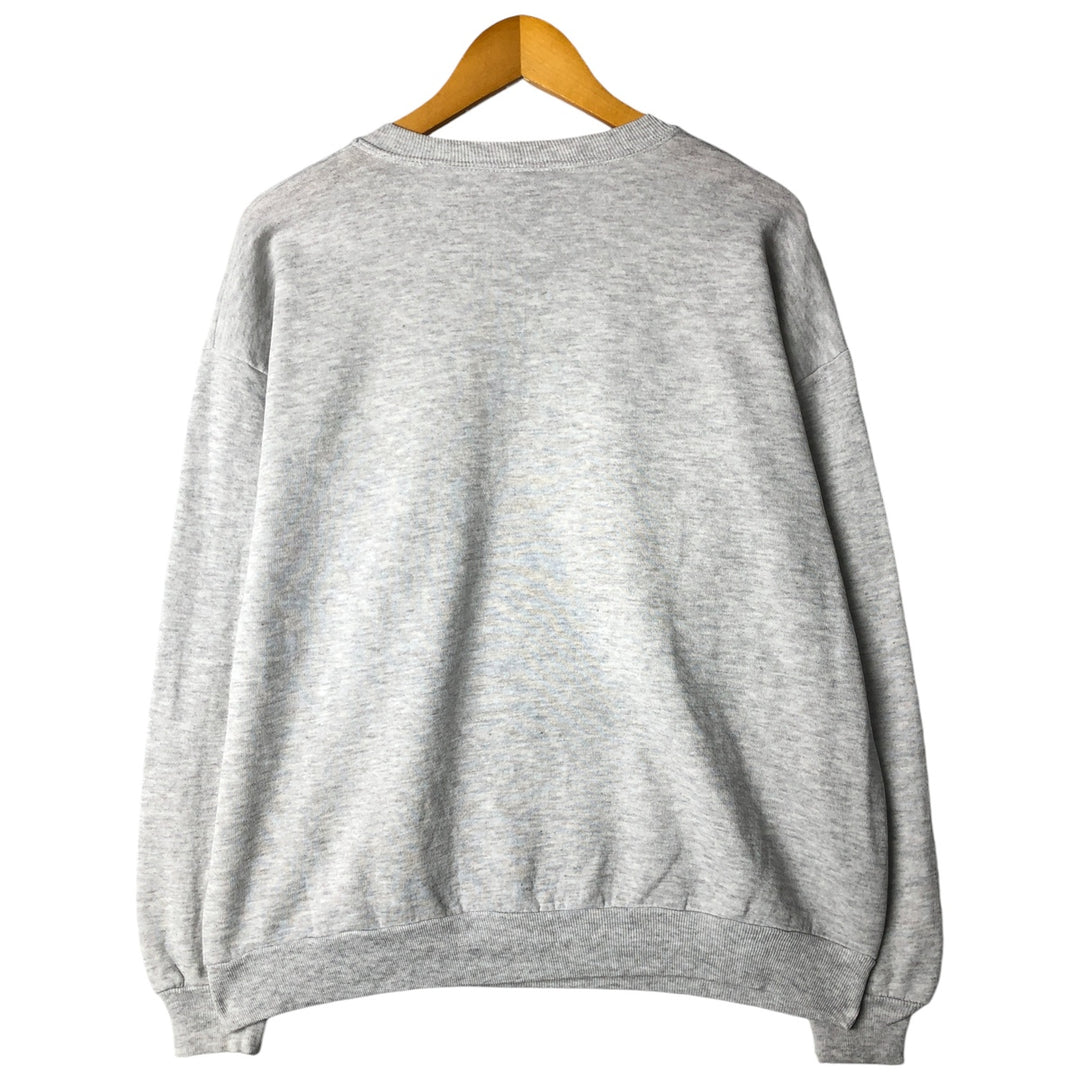 90'S GARMENT GRAPHICS College Sweatshirt, Made in USA, Men's Size XL, Vintage cotton gray type Vintage Second Hand
