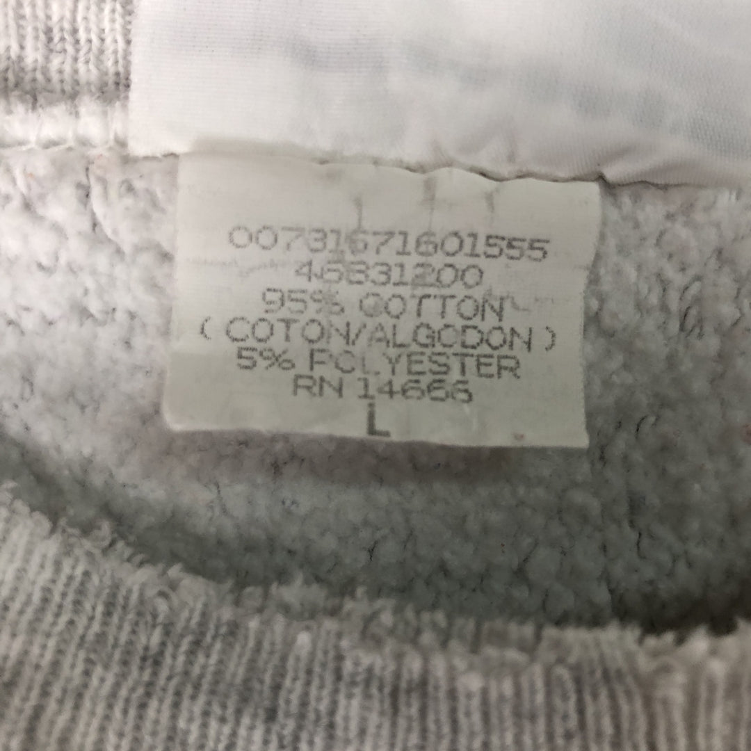 Vintage 90'S Lee Cross Grain Print Sweatshirt, Made in USA, Men's Size L cotton gray type Vintage Second Hand