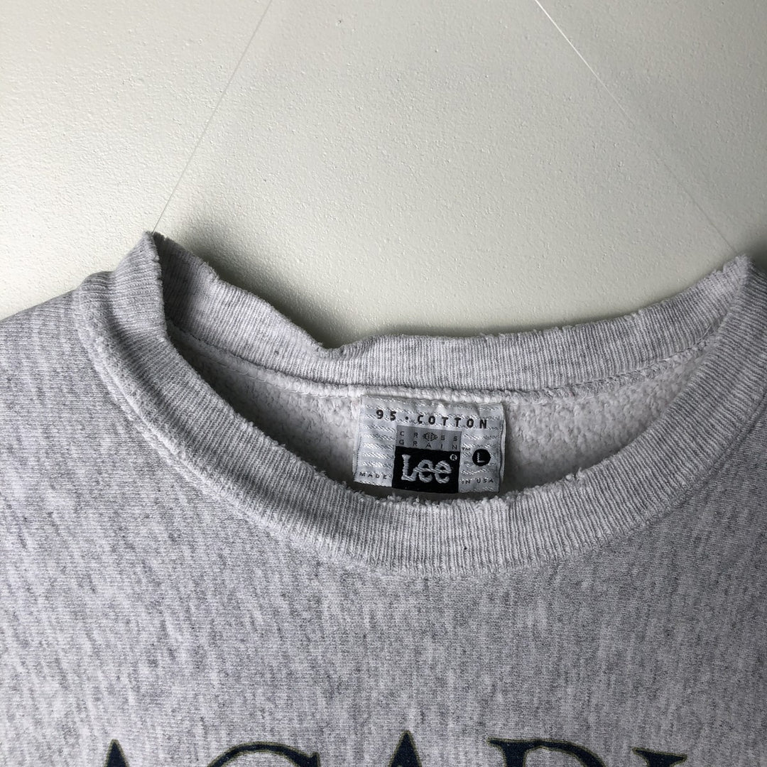 Vintage 90'S Lee Cross Grain Print Sweatshirt, Made in USA, Men's Size L cotton gray type Vintage Second Hand