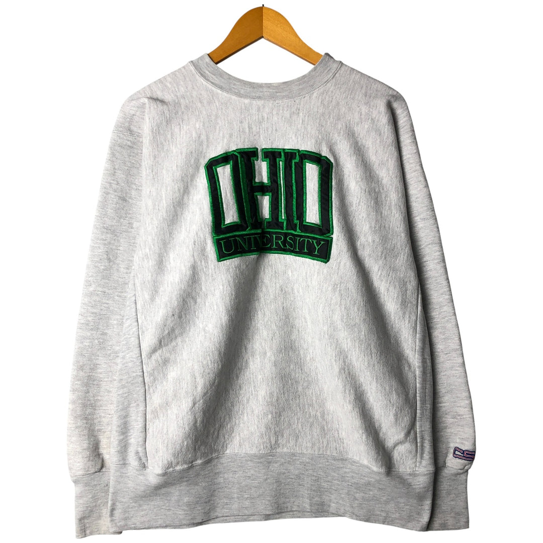 Vintage 1990'S Crable Sportswear Ohio University college sweatshirt, made in the USA, size XL, men's cotton gray type Vintage Second Hand