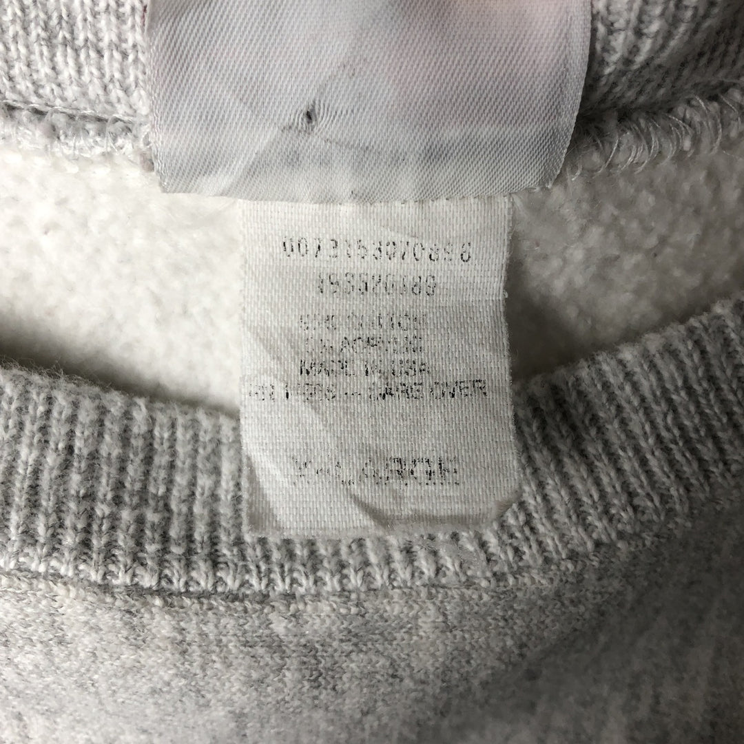 Vintage 90'S BASSETT WALKER CROSS GRAIN triple print college sweatshirt, men's size XL unclear gray type Vintage Second Hand