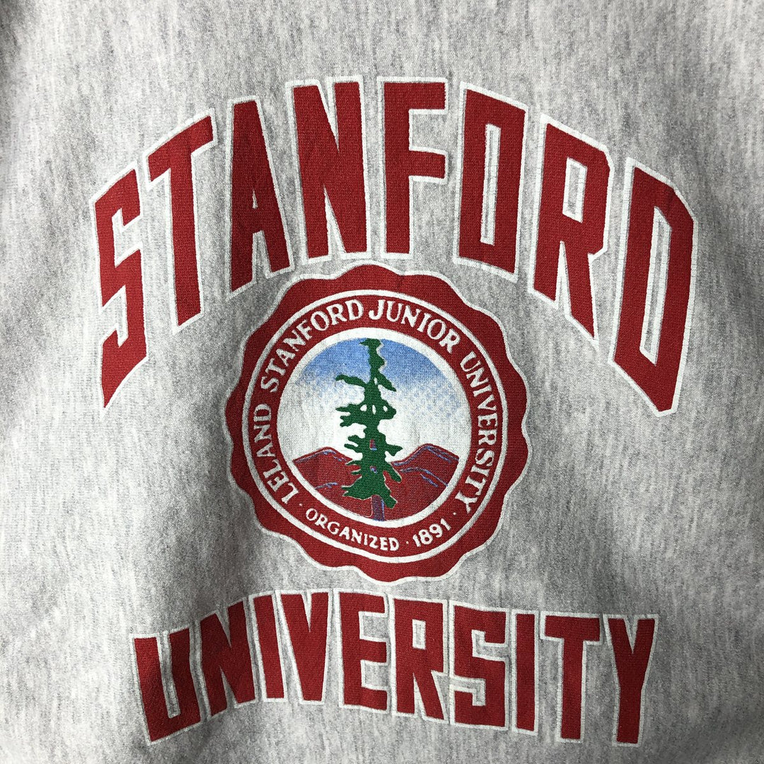 Vintage 90'S BASSETT WALKER CROSS GRAIN triple print college sweatshirt, men's size XL unclear gray type Vintage Second Hand