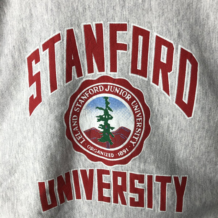 Vintage 90'S BASSETT WALKER CROSS GRAIN triple print college sweatshirt, men's size XL unclear gray type Vintage Second Hand