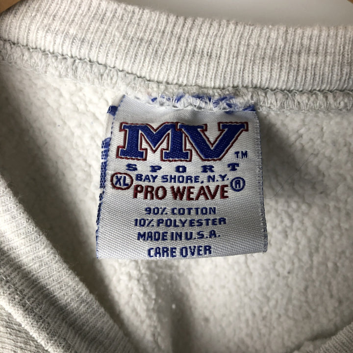 Vintage 90'S MV Sport triple print college sweatshirt, made in the USA, men's size XL cotton gray type Vintage Second Hand