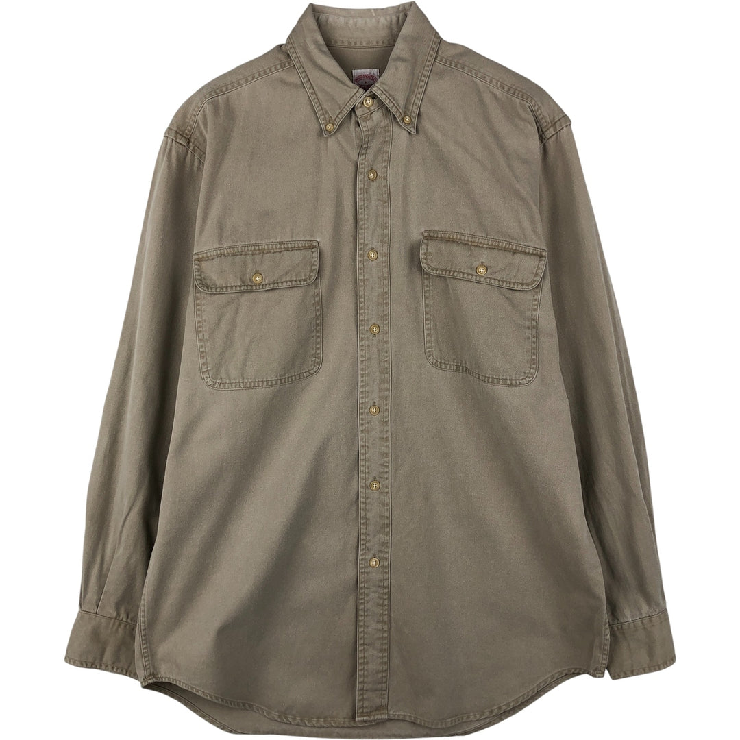 Brooks Brothers Est. 1818 long-sleeved button-down work shirt, men's size M cotton Beige type Vintage Second Hand