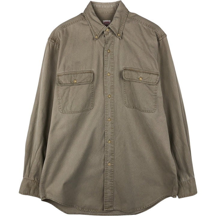 Brooks Brothers Est. 1818 long-sleeved button-down work shirt, men's size M cotton Beige type Vintage Second Hand