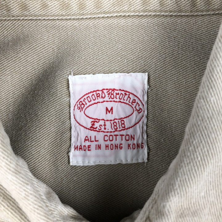 Brooks Brothers Est. 1818 long-sleeved button-down work shirt, men's size M cotton Beige type Vintage Second Hand
