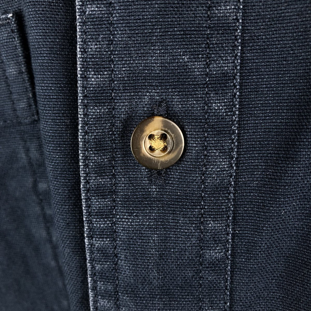 Carhartt Relaxed Fit Long Sleeve Button-Down Work Shirt, Men's Size Medium cotton navy blue type Vintage Second Hand