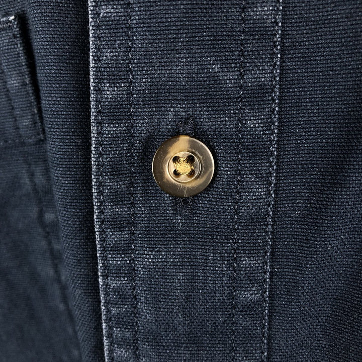 Carhartt Relaxed Fit Long Sleeve Button-Down Work Shirt, Men's Size Medium cotton navy blue type Vintage Second Hand