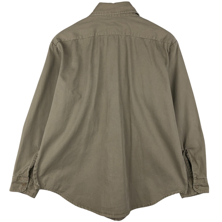 Vintage 1970'S TUF NUT long-sleeved work shirt, made in the USA, men's size XL cotton Beige type Vintage Second Hand