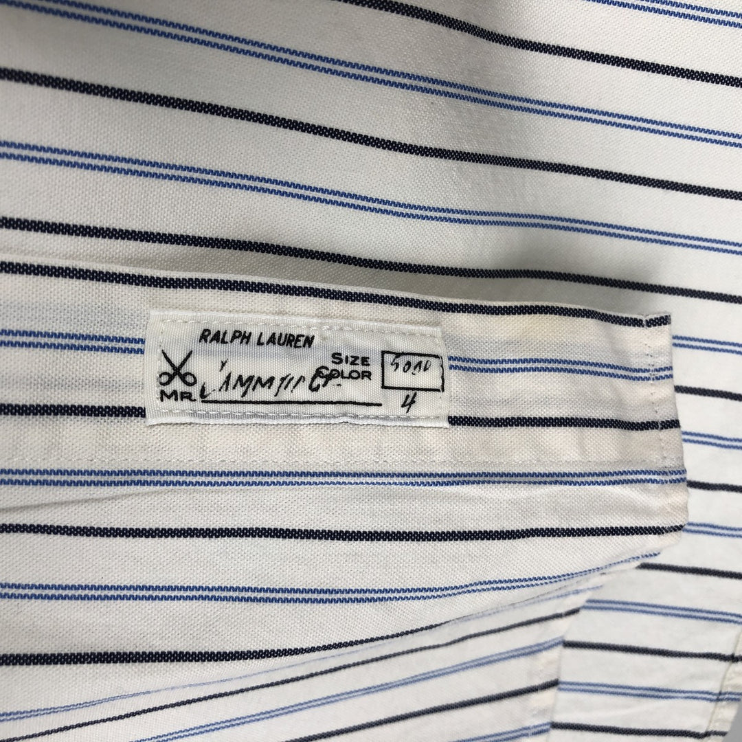 Ralph Lauren CUSTOM FIT long sleeve button down striped shirt men's XL size cotton white type Vintage Second Hand