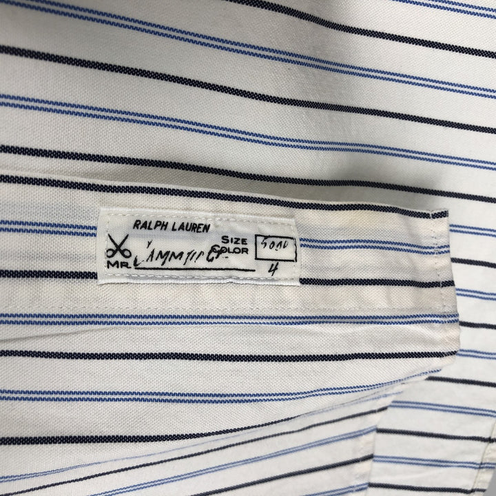 Ralph Lauren CUSTOM FIT long sleeve button down striped shirt men's XL size cotton white type Vintage Second Hand
