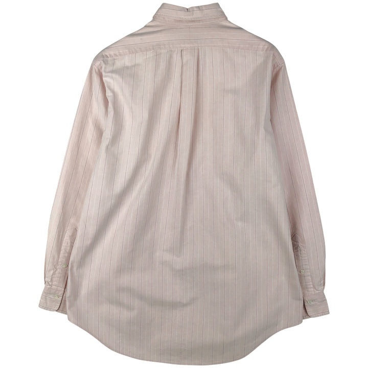Ralph Lauren long sleeve button down striped shirt, men's size L cotton pink type Vintage Second Hand
