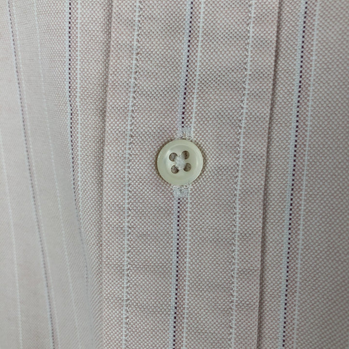 Ralph Lauren long sleeve button down striped shirt, men's size L cotton pink type Vintage Second Hand