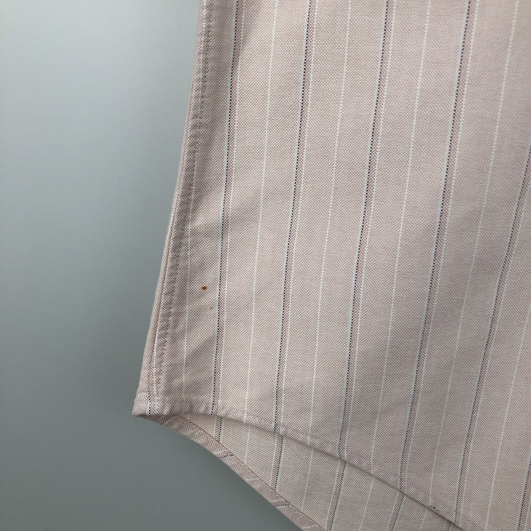Ralph Lauren long sleeve button down striped shirt, men's size L cotton pink type Vintage Second Hand