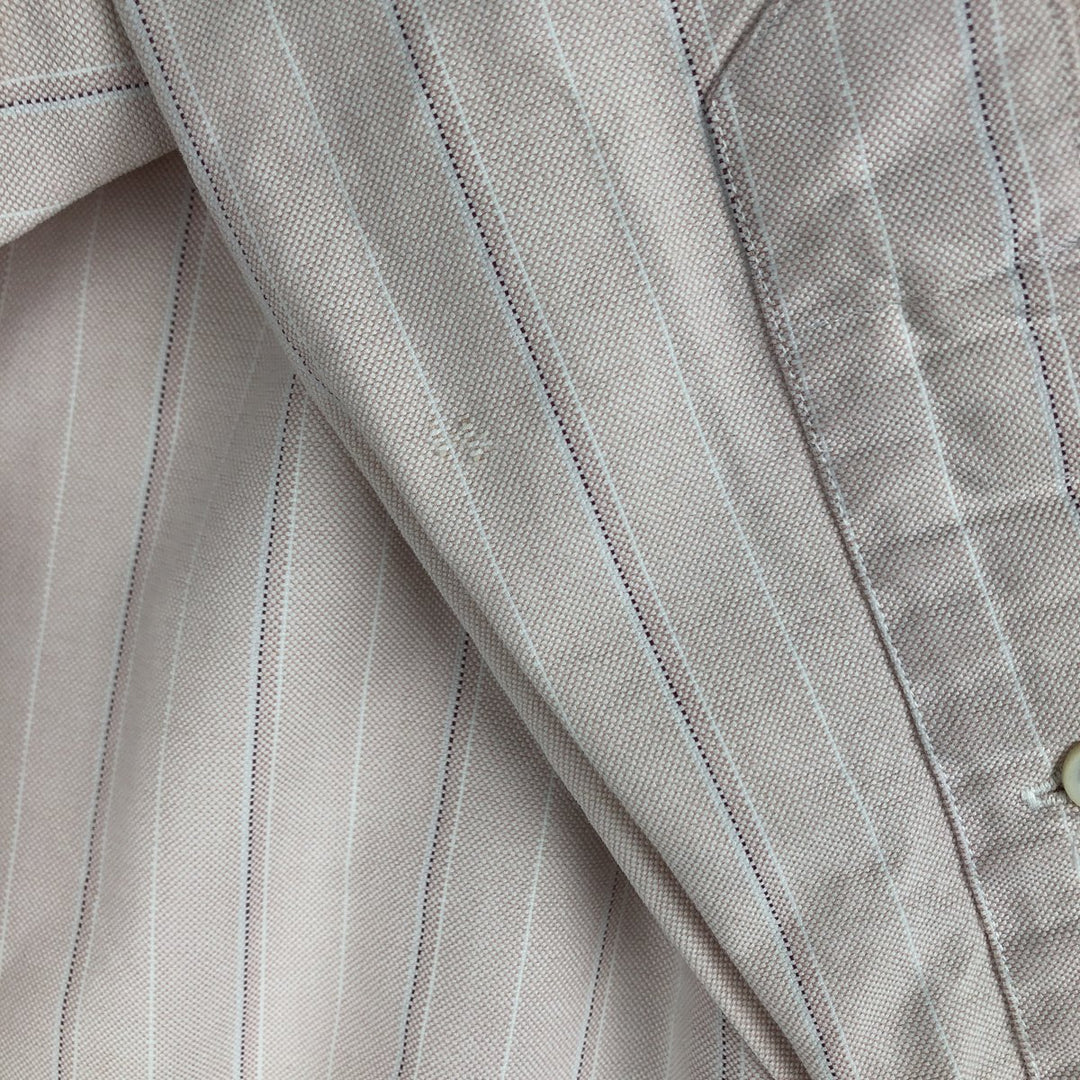 Ralph Lauren long sleeve button down striped shirt, men's size L cotton pink type Vintage Second Hand