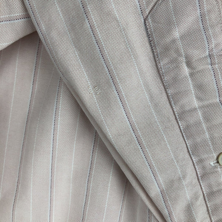Ralph Lauren long sleeve button down striped shirt, men's size L cotton pink type Vintage Second Hand