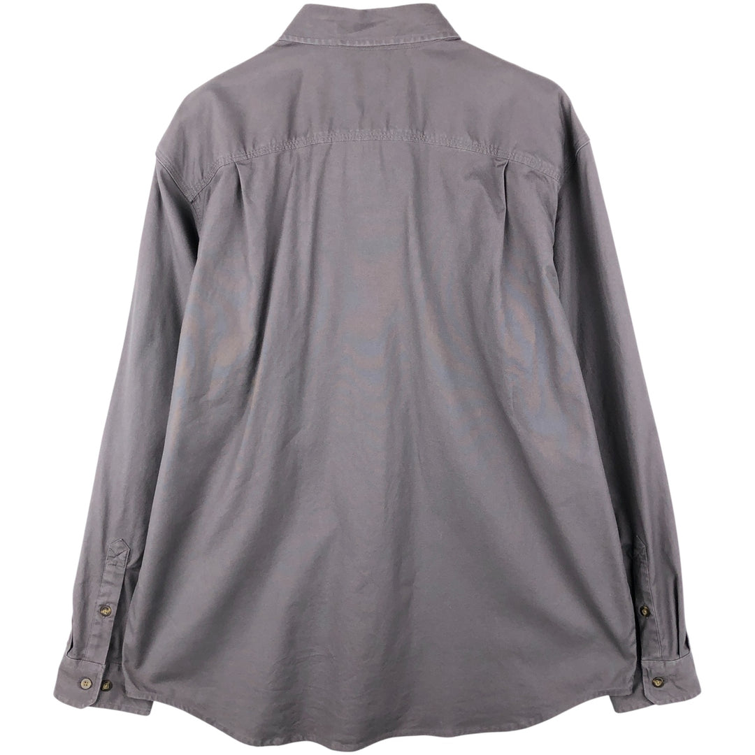 Carhartt Relaxed Fit Long Sleeve Button Down Work Shirt, Men's XL cotton Charcoal Vintage Second Hand