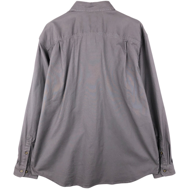Carhartt Relaxed Fit Long Sleeve Button Down Work Shirt, Men's XL cotton Charcoal Vintage Second Hand
