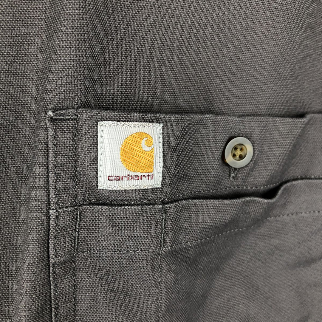 Carhartt Relaxed Fit Long Sleeve Button Down Work Shirt, Men's XL cotton Charcoal Vintage Second Hand