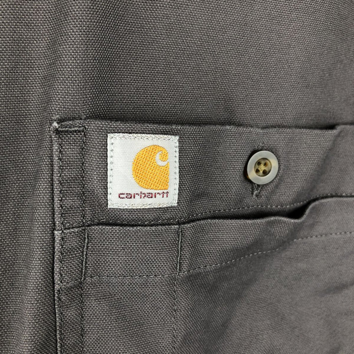 Carhartt Relaxed Fit Long Sleeve Button Down Work Shirt, Men's XL cotton Charcoal Vintage Second Hand