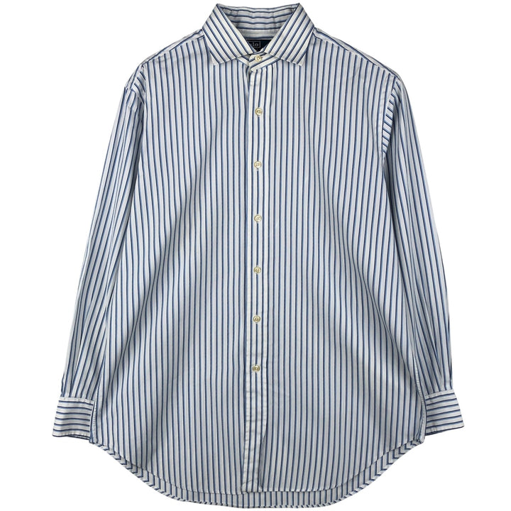 Ralph Lauren POLO by Ralph Lauren REGENT CLASSIC FIT long-sleeved striped shirt, men's size L cotton white type Vintage Second Hand