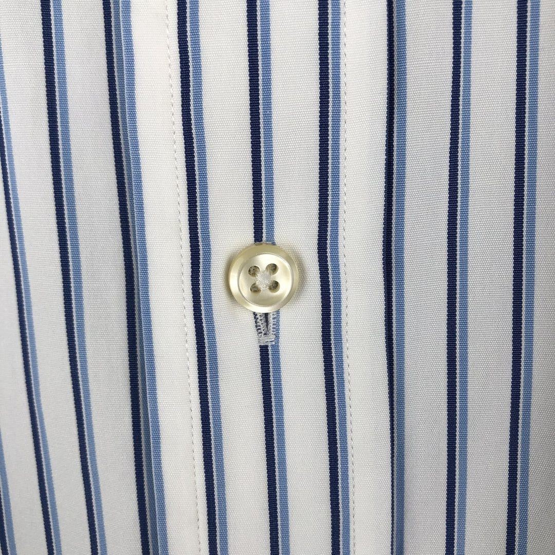 Ralph Lauren POLO by Ralph Lauren REGENT CLASSIC FIT long-sleeved striped shirt, men's size L cotton white type Vintage Second Hand