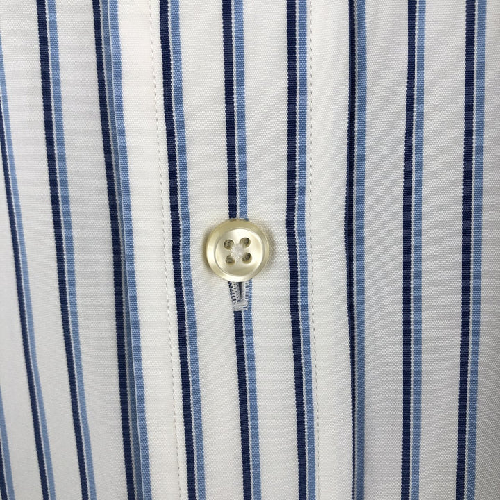 Ralph Lauren POLO by Ralph Lauren REGENT CLASSIC FIT long-sleeved striped shirt, men's size L cotton white type Vintage Second Hand