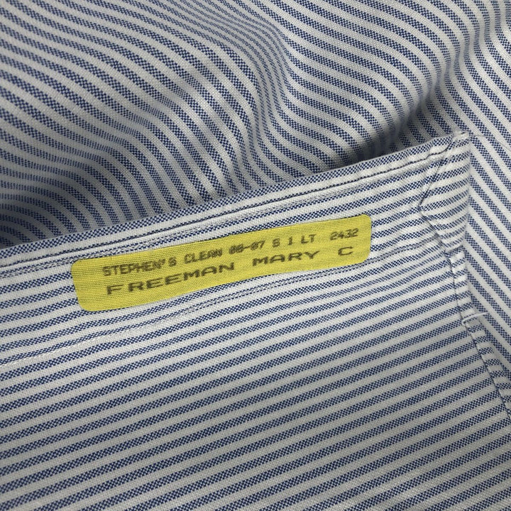 Ralph Lauren YARMOUTH Long Sleeve Button-Down Striped Shirt, Men's Size L cotton white type Vintage Second Hand