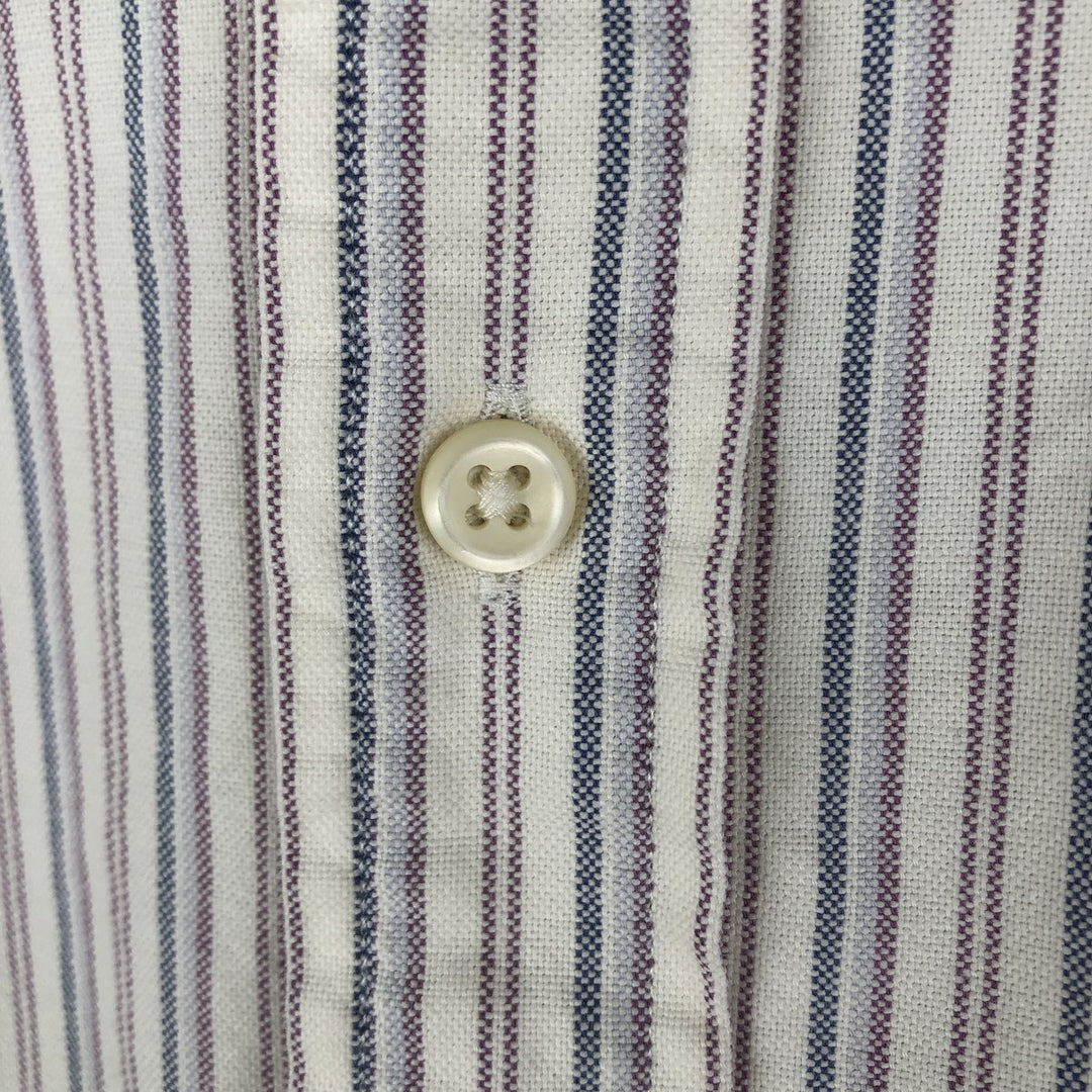 Ralph Lauren Classic Fit Multi-Stripe Long Sleeve Button-Down Striped Shirt, Men's XL cotton white type Vintage Second Hand