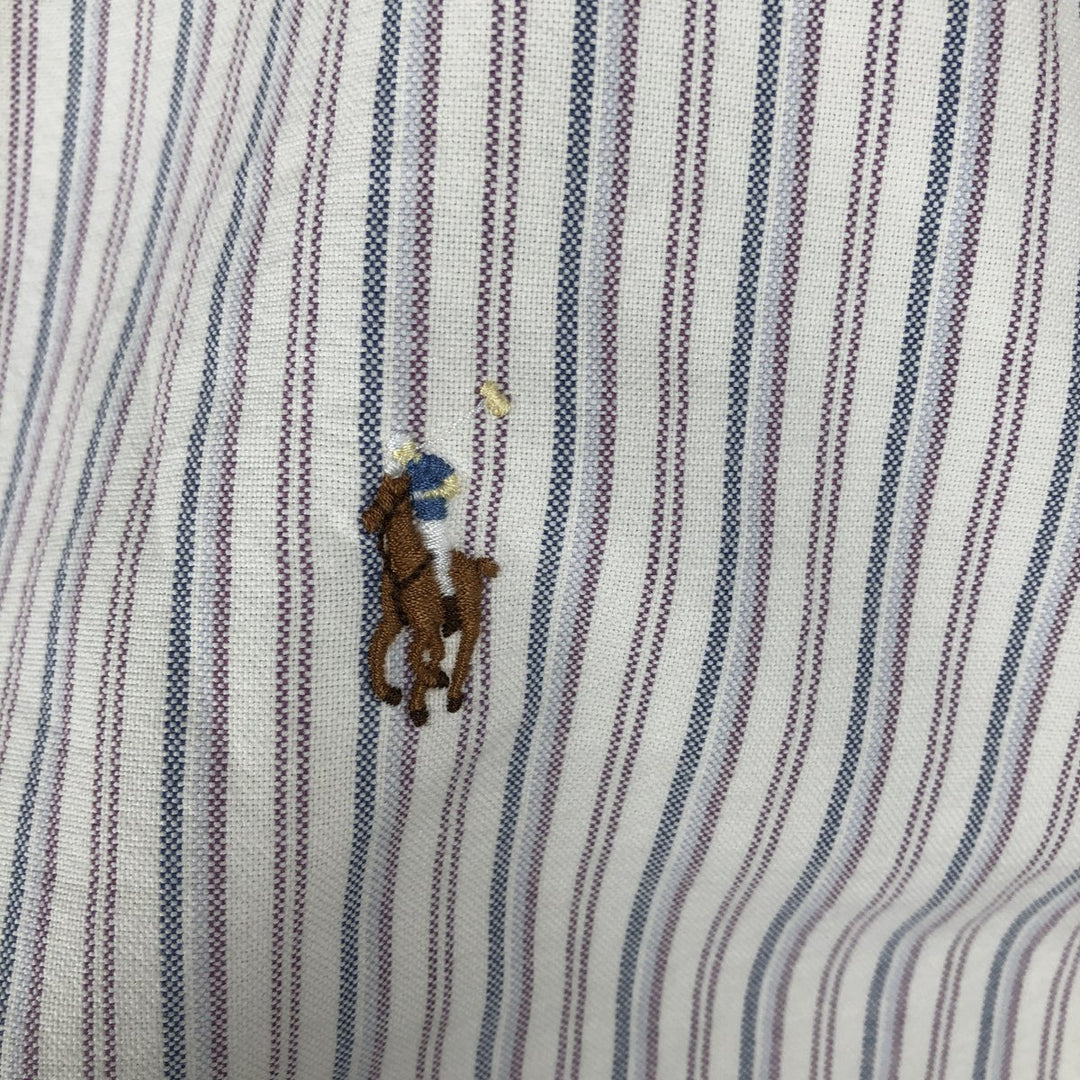 Ralph Lauren Classic Fit Multi-Stripe Long Sleeve Button-Down Striped Shirt, Men's XL cotton white type Vintage Second Hand