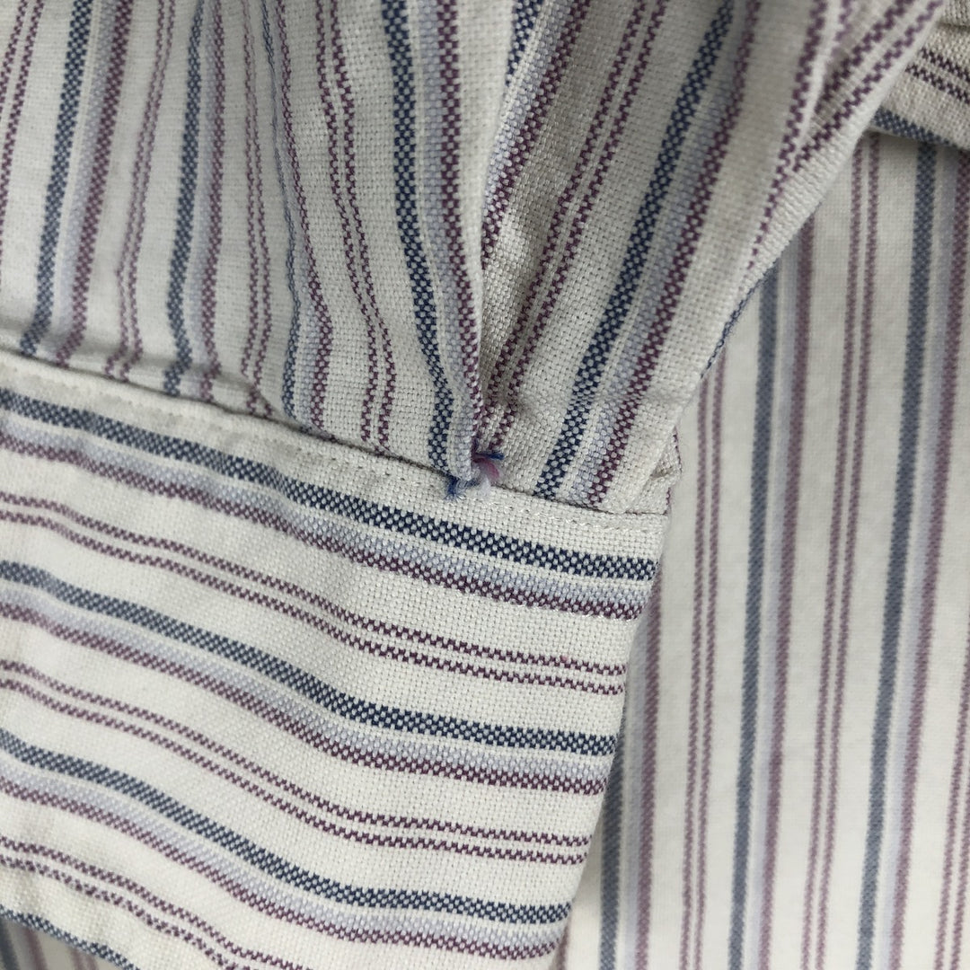 Ralph Lauren Classic Fit Multi-Stripe Long Sleeve Button-Down Striped Shirt, Men's XL cotton white type Vintage Second Hand