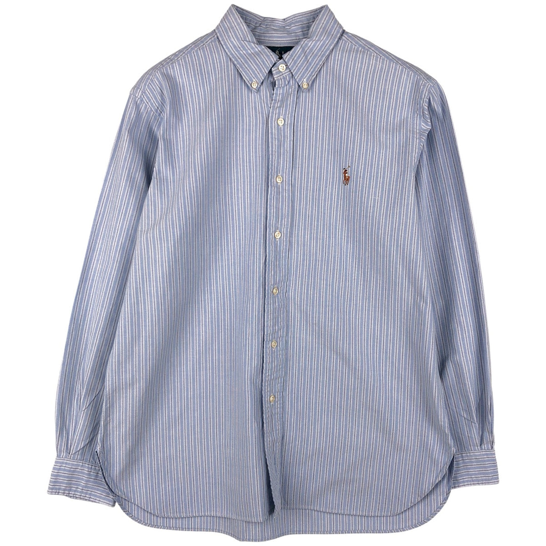 Ralph Lauren Classic Fit Multi Stripe Long Sleeve Button Down Striped Shirt Men's Size L cotton blue type Vintage Second Hand